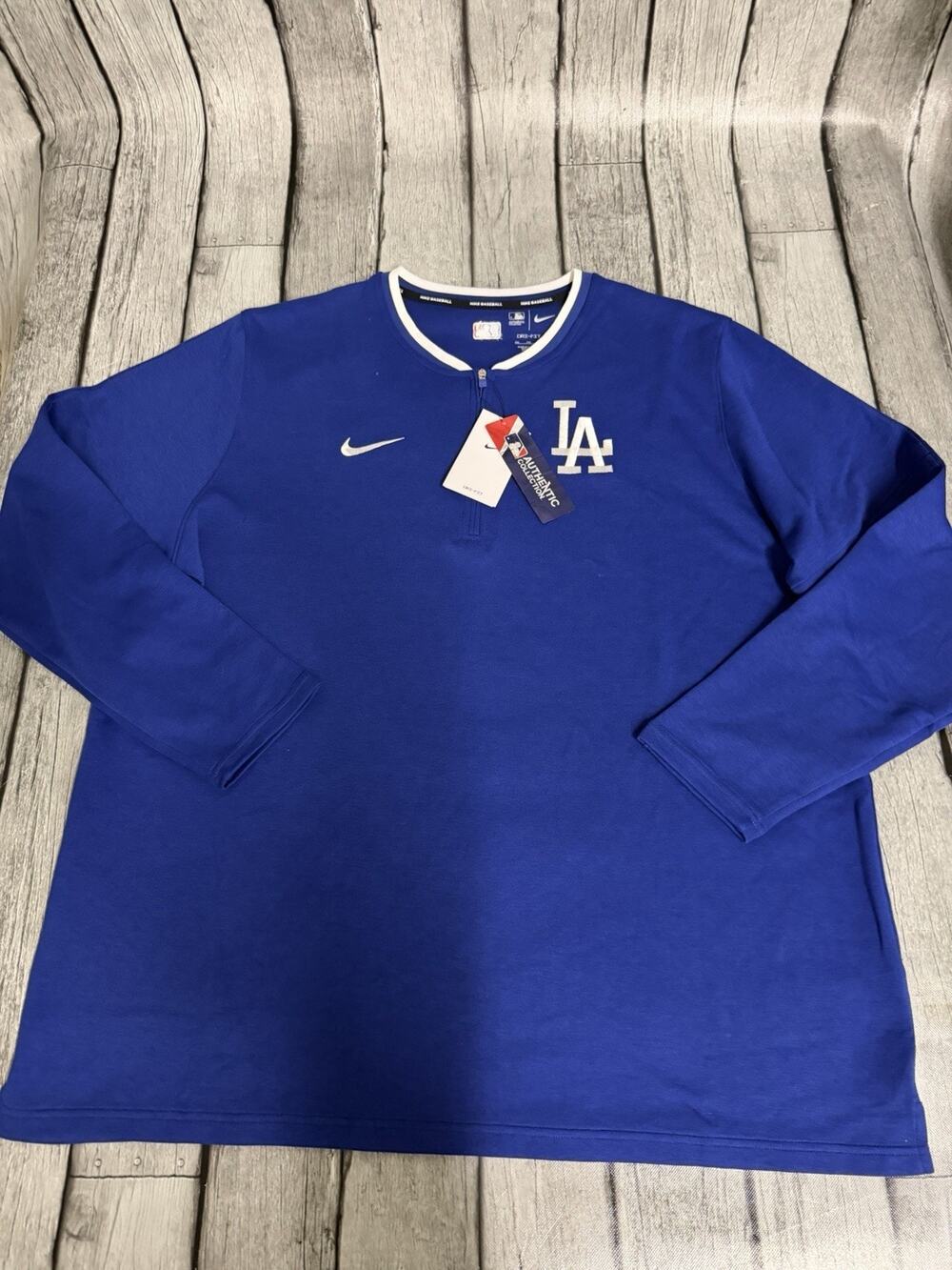 NWT Men's Nike Los Angeles Dodgers Performance Half-Zip Top Blue XXL